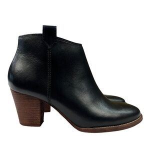 Madewell Billie Black Leather Ankle Boots‎ Womens Size 6